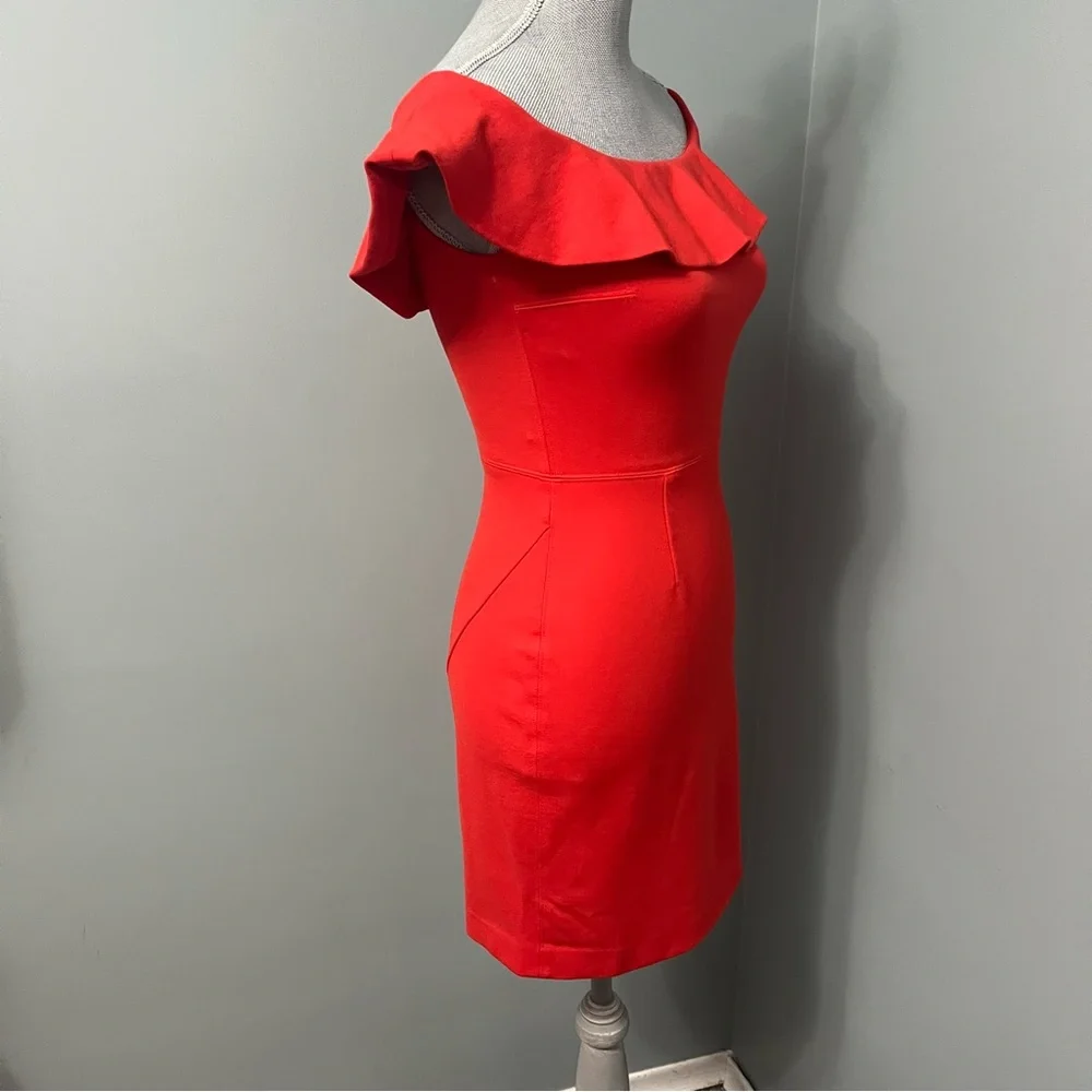 BABATON Aritzia Ruffle off the shoulder cocktail dress size 2 wedding guest - Picture 4 of 10